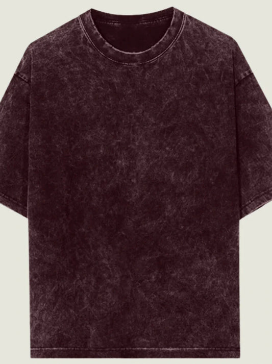 Oversized Acid Wash Maroon Tshirt