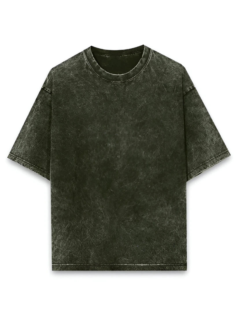 Oversized Acid Wash Olive Green Tshirt