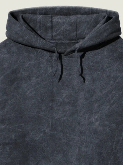 Acid Wash Navy Cotton Hoodie
