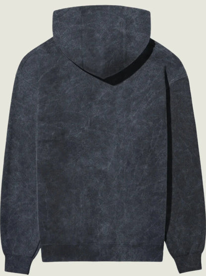 Acid Wash Navy Cotton Hoodie