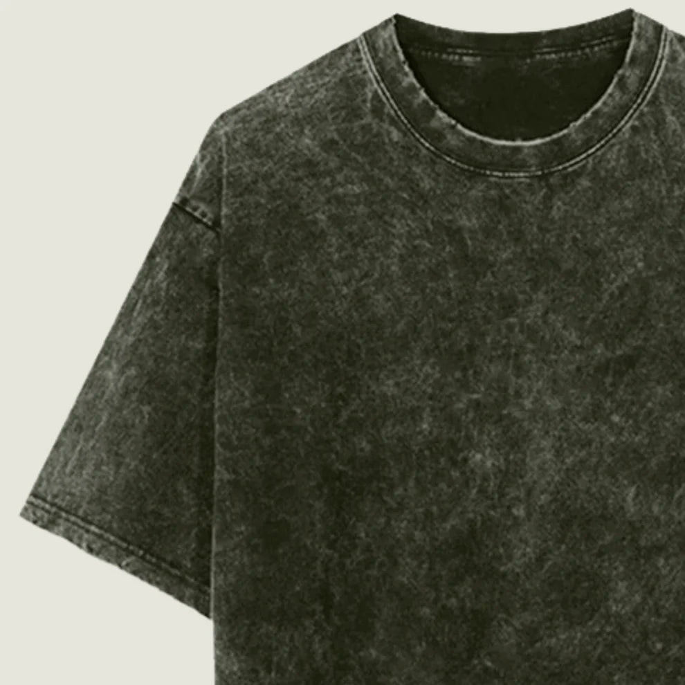Oversized Acid Wash Olive Green Tshirt